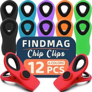 Magnetic Chip Clips, 12 Pack Bag Clips with Airtight Seal for Chips, Kitchen Cli